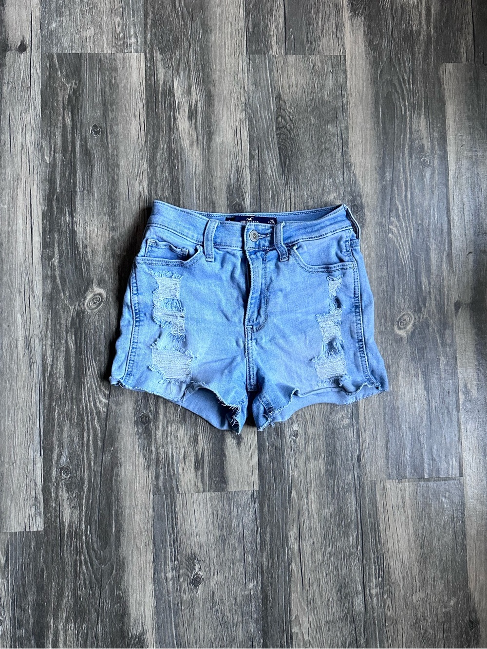 Hollister High Rise Stretchy Light Blue Denim Shorts Women’s Size 1 (25)